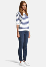 Salzhaut - MÖLLE Damen Oversized - Frontprint - Reduziert - Rundhals - 10 - #farbe_offwhite-ultramarine