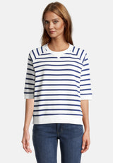 Salzhaut - MÖLLE Damen Oversized - Frontprint - Reduziert - Rundhals - 6 - #farbe_offwhite-ultramarine