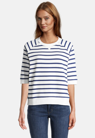 salzhaut - MÖLLE Damen Oversized - Frontprint - Rundhals - Sweatshirt - 6 - #farbe_offwhite-ultramarine