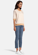 Salzhaut - MÖLLE Damen Oversized - Frontprint - Reduziert - Rundhals - 5 - #farbe_offwhite-camel