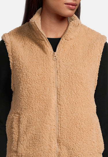 salzhaut - Momang Damen normale Passform - Damen - Teddy - Weste - 3 - #farbe_camel