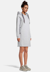 salzhaut - MÖÖV KLEID Damen Knielanges Kleid (Midi) Leicht tailliert - adenauer & co - Basic - 35 - #farbe_Grey Melange