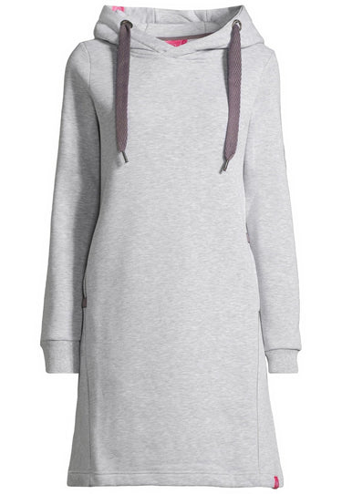salzhaut - MÖÖV KLEID Damen Leicht tailliert - Hoodiekleid - Kleid - kuschelig - 22 - #farbe_grey-melange