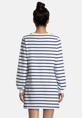 salzhaut - MÖPPKES Damen Kurzes Kleid (Mini) Oversized - adenauer & co - Anker - Basic - 5 - #farbe_Offwhite-Ultramarine