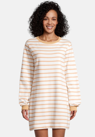 salzhaut - MÖPPKES Damen Oversized - Damen - Kleid - Ringelkleid - 1 - #farbe_offwhite-camel