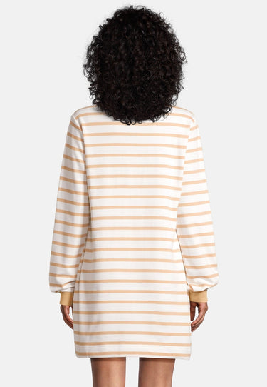 salzhaut - MÖPPKES Damen Oversized - Damen - Kleid - Ringelkleid - 4 - #farbe_offwhite-camel