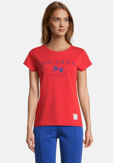 salzhaut - MÜLCH Damen Leicht tailliert - Frontprint - Rundhals - T-Shirt - 1 - #farbe_chilli-red