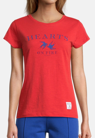 salzhaut - MÜLCH Damen Leicht tailliert - Frontprint - Rundhals - T-Shirt - 3 - #farbe_chilli-red