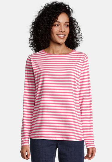 salzhaut - NEFERTEN Damen Leicht tailliert - Ringelkleid - Rundhals - Sweatshirt - 6 - #farbe_offwhite-pink