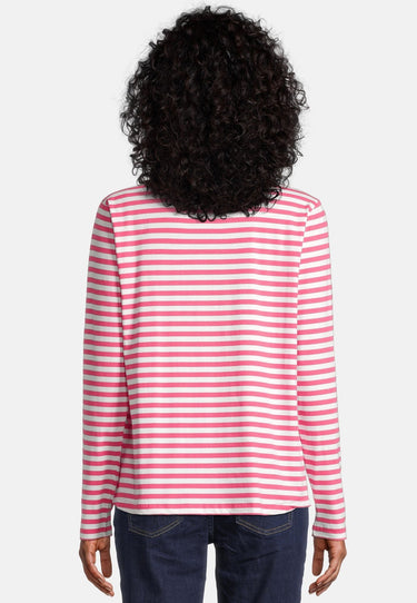 salzhaut - NEFERTEN Damen Leicht tailliert - Ringelkleid - Rundhals - Sweatshirt - 9 - #farbe_offwhite-pink