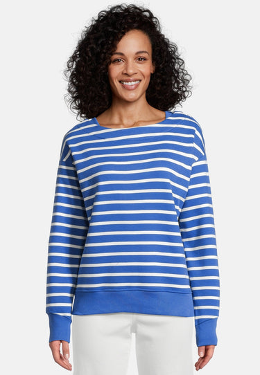 salzhaut - OAWERWIND Damen Leicht tailliert - Hamburg - Streifenmuster - Sweatshirt - 6 - #farbe_offwhite-sky