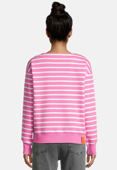 salzhaut - OAWERWIND Damen Leicht tailliert - Hamburg - Streifenmuster - Sweatshirt - 4 - #farbe_offwhite-blossom