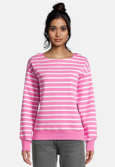 salzhaut - OAWERWIND Damen Leicht tailliert - Hamburg - Streifenmuster - Sweatshirt - 1 - #farbe_offwhite-blossom