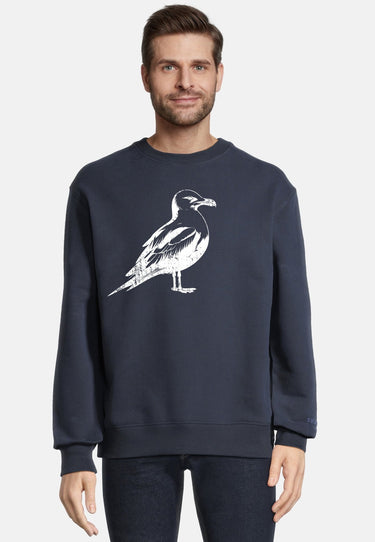 Salzhaut - OLBEN UNISEX - MÖWE Unisex normale Passform - Frontprint - Oversize - Sweatshirt - 1 - #farbe_navy