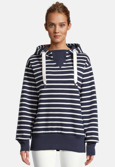 salzhaut - ÖLGE Damen Leicht tailliert - Hoodie - Kapuzenpullover - Langarmshirt - 1 - #farbe_navy-offwhite