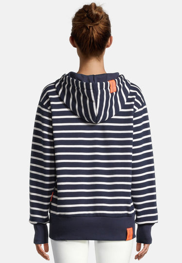 salzhaut - ÖLGE Damen Leicht tailliert - Hoodie - Kapuzenpullover - Langarmshirt - 4 - #farbe_navy-offwhite