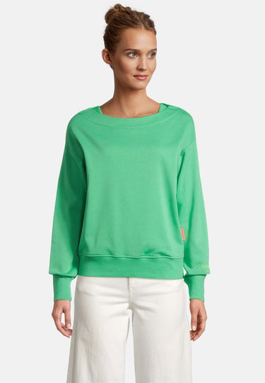 salzhaut - PADDE Damen Relaxed-Fit - Boatneck - Rundhals - Sweatshirt - 6 - #farbe_apple-green