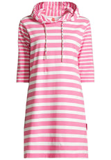 Salzhaut - PANNEVOGEL Damen Leicht tailliert - Hoodiekleid - Kapuze - Reduziert - 2 - #farbe_offwhite-blossom