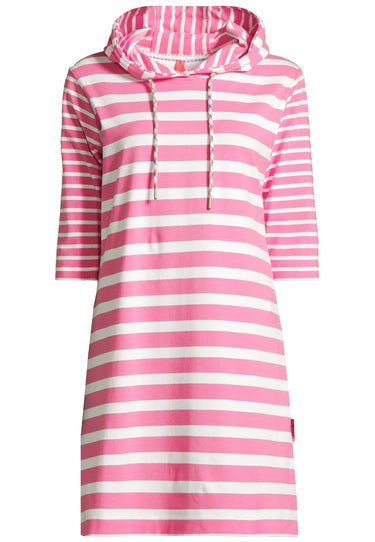 salzhaut - PANNEVOGEL Damen Leicht tailliert - Hoodiekleid - Kapuze - Sweat - 2 - #farbe_offwhite-blossom