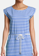 Salzhaut - PAPPNEES Damen normale Passform - Kleid - Reduziert - ringel - 8 - #farbe_offwhite-sky