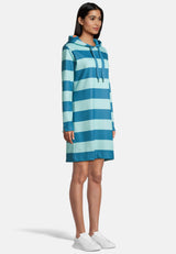 Salzhaut - RACK Damen Leicht tailliert - Colourblock - Hamburg - Hoodiekleid - 10 - #farbe_fjord-aqua