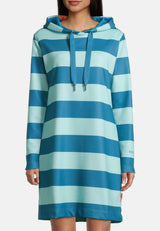 Salzhaut - RACK Damen Leicht tailliert - Colourblock - Hamburg - Hoodiekleid - 8 - #farbe_fjord-aqua
