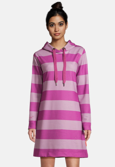 salzhaut - RACK Damen Leicht tailliert - Colourblock - Hamburg - Hoodiekleid - 1 - #farbe_plum-flieder