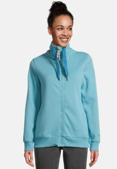 salzhaut - RACKELN Damen Leicht tailliert - Hamburg - Stehkragen - Sweatjacke - 1 - #farbe_reef
