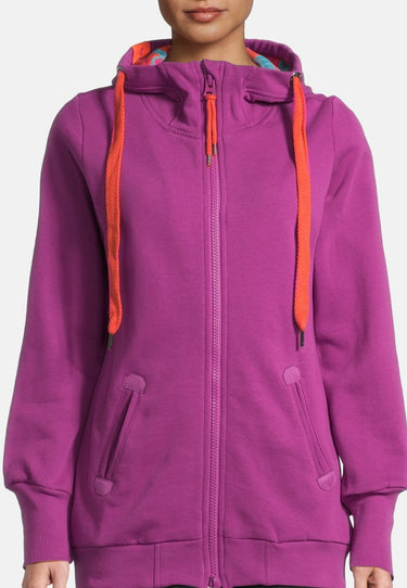 salzhaut - REFFEN Damen Leicht tailliert - Hamburg - Hoodiejacke - Sweatjacke - 3 - #farbe_plum