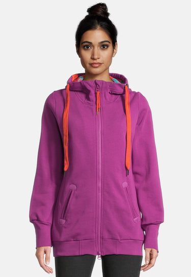 salzhaut - REFFEN Damen Leicht tailliert - Hamburg - Hoodiejacke - Sweatjacke - 1 - #farbe_plum