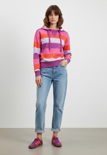salzhaut - RISCH Damen Hoodie normale Passform - adenauer & co - Anker - Basic - 1 - #farbe_Plum-Fiesta-Flieder-Pink
