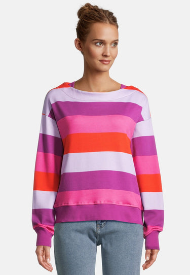 salzhaut - RODDENBIETER Damen normale Passform - Boatneck - Hamburg - Sweatshirt - 1 - #farbe_plum-fiesta-flieder-pink