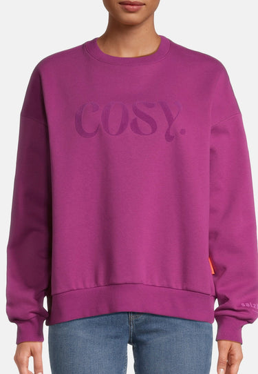 salzhaut - SAACHT Damen Oversized - Frontprint - Hamburg - Sweatshirt - 3 - #farbe_plum
