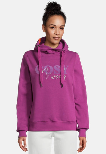salzhaut - SABBELBUDE Damen Oversized - Hoodie - Kapuzenpullover - Langarmshirt - 1 - #farbe_plum