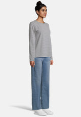 Salzhaut - SANGELN Damen Relaxed-Fit - Hamburg - Langarmshirt - Reduziert - 5 - #farbe_navy-offwhite