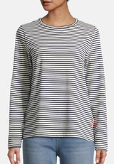 Salzhaut - SANGELN Damen Relaxed-Fit - Hamburg - Langarmshirt - Reduziert - 3 - #farbe_navy-offwhite