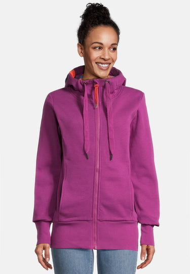 salzhaut - SCHANDARM Damen Leicht tailliert - Hamburg - Hoodiejacke - Sweatjacke - 1 - #farbe_plum