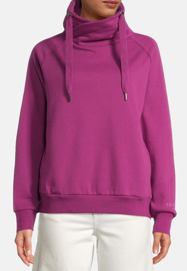 salzhaut - SCHARNTÜDER Damen normale Passform - Hamburg - Stehkragen - Sweatshirt - 3 - #farbe_plum