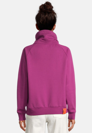 salzhaut - SCHARNTÜDER Damen normale Passform - Hamburg - Stehkragen - Sweatshirt - 4 - #farbe_plum