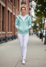 salzhaut - Damen Sweatjacke SÖÖTE Tailliert - adenauer & co - Anker - Basic - 74 - #farbe_Aqua