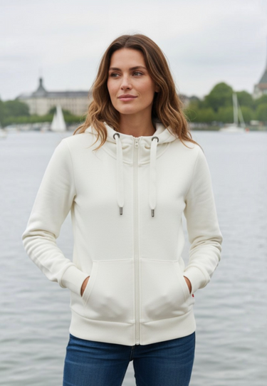 salzhaut - Damen Sweatjacke SÖÖTE Tailliert - adenauer & co - Anker - Basic - 39 - #farbe_Offwhite