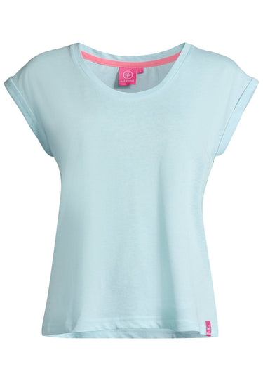 salzhaut - SÖMMER Damen Relaxed-Fit - Oversize - T-Shirt - überschnitten - 7 - #farbe_aqua