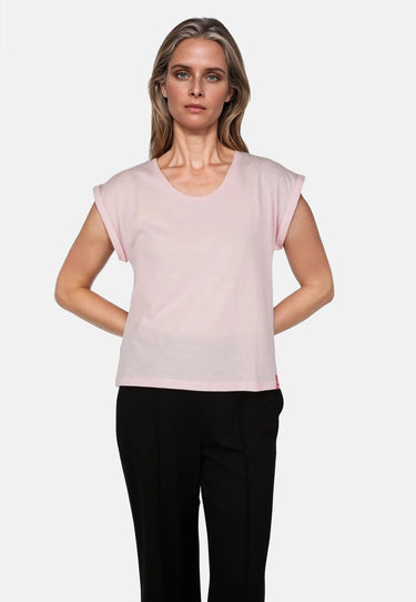 salzhaut - SÖMMER Damen Relaxed-Fit - Oversize - T-Shirt - überschnitten - 33 - #farbe_ros