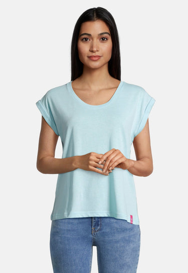salzhaut - SÖMMER Damen Relaxed-Fit - Oversize - T-Shirt - überschnitten - 6 - #farbe_aqua