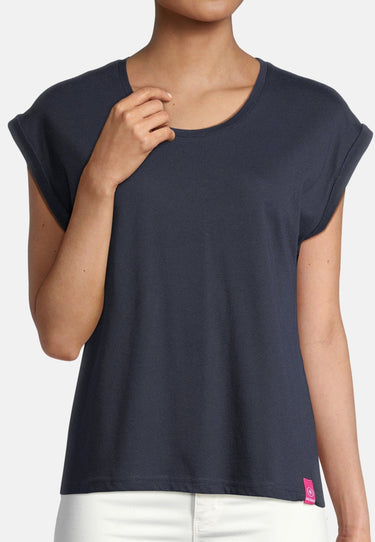 salzhaut - SÖMMER Damen Relaxed-Fit - Oversize - T-Shirt - überschnitten - 18 - #farbe_navy