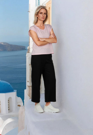 salzhaut - SÖMMER Damen Relaxed-Fit - Oversize - T-Shirt - überschnitten - 35 - #farbe_ros