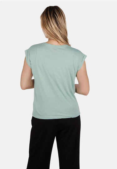 salzhaut - SÖMMER Damen Relaxed-Fit - Oversize - T-Shirt - überschnitten - 44 - #farbe_salbei