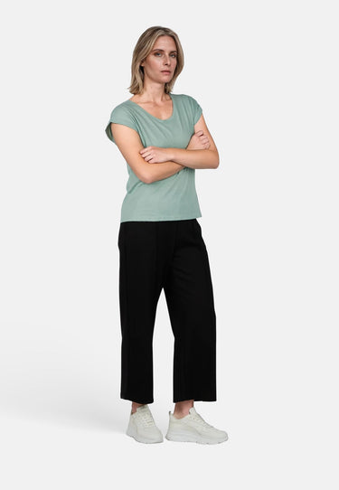 salzhaut - SÖMMER Damen Relaxed-Fit - Oversize - T-Shirt - überschnitten - 45 - #farbe_salbei