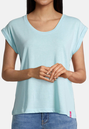salzhaut - SÖMMER Damen Relaxed-Fit - Oversize - T-Shirt - überschnitten - 8 - #farbe_aqua