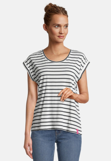 salzhaut - SÖMMER - RINGEL Damen Relaxed-Fit - Hamburg - Oversize - T-Shirt - 1 - #farbe_navy-offwhite